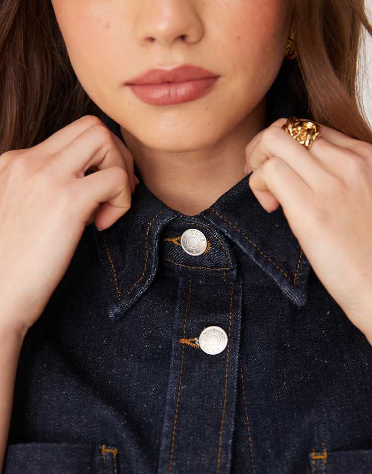 Denim boxy shirt in indigo