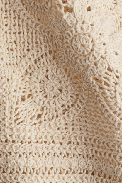 Crochet-look mini shorts