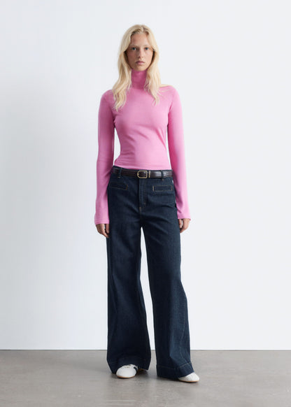 Thin-Knit Wool Turtleneck