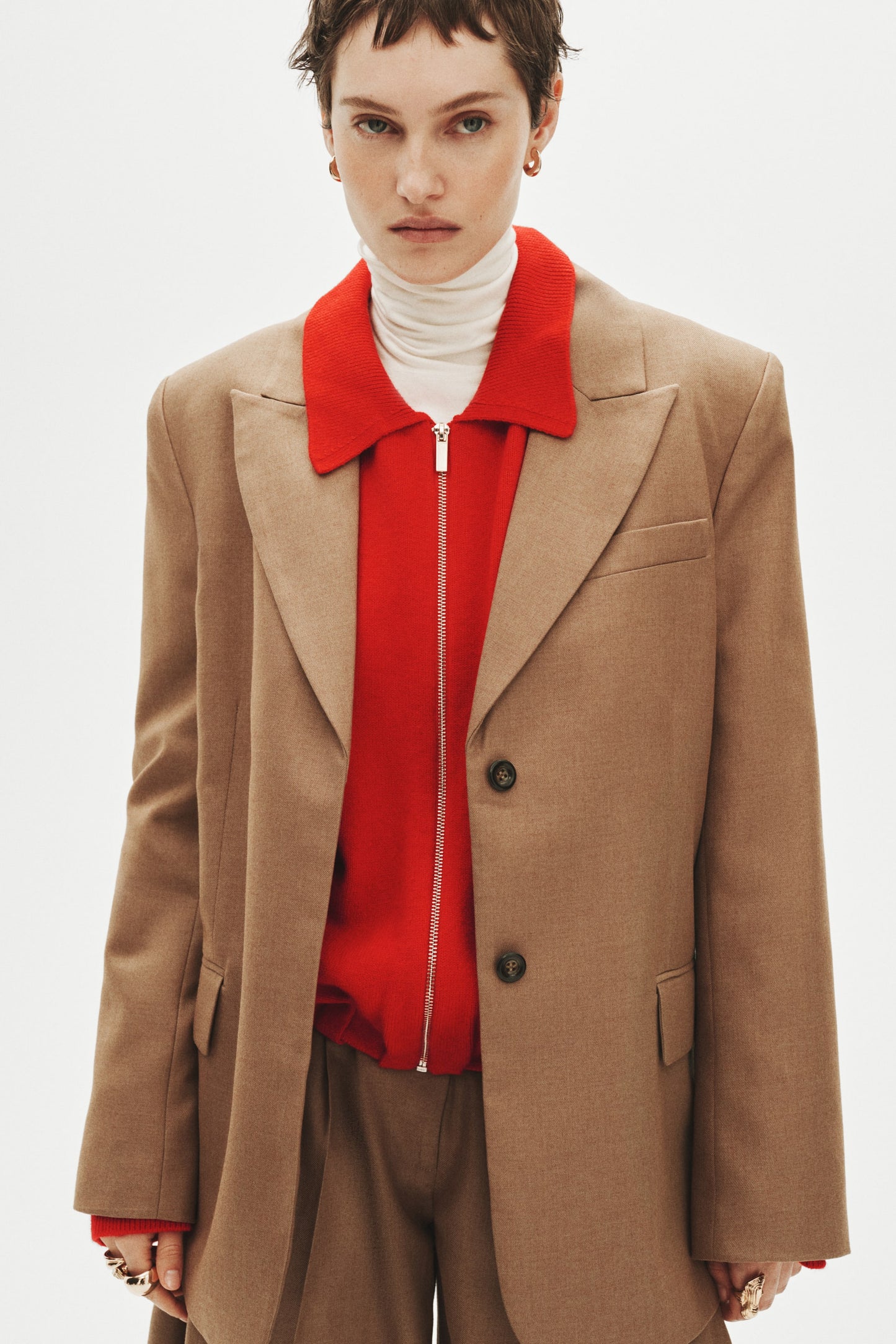 Oversized zip-through cardigan