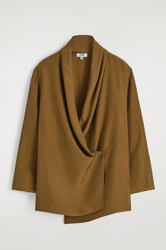 Shawl-Lapel Silk Blazer