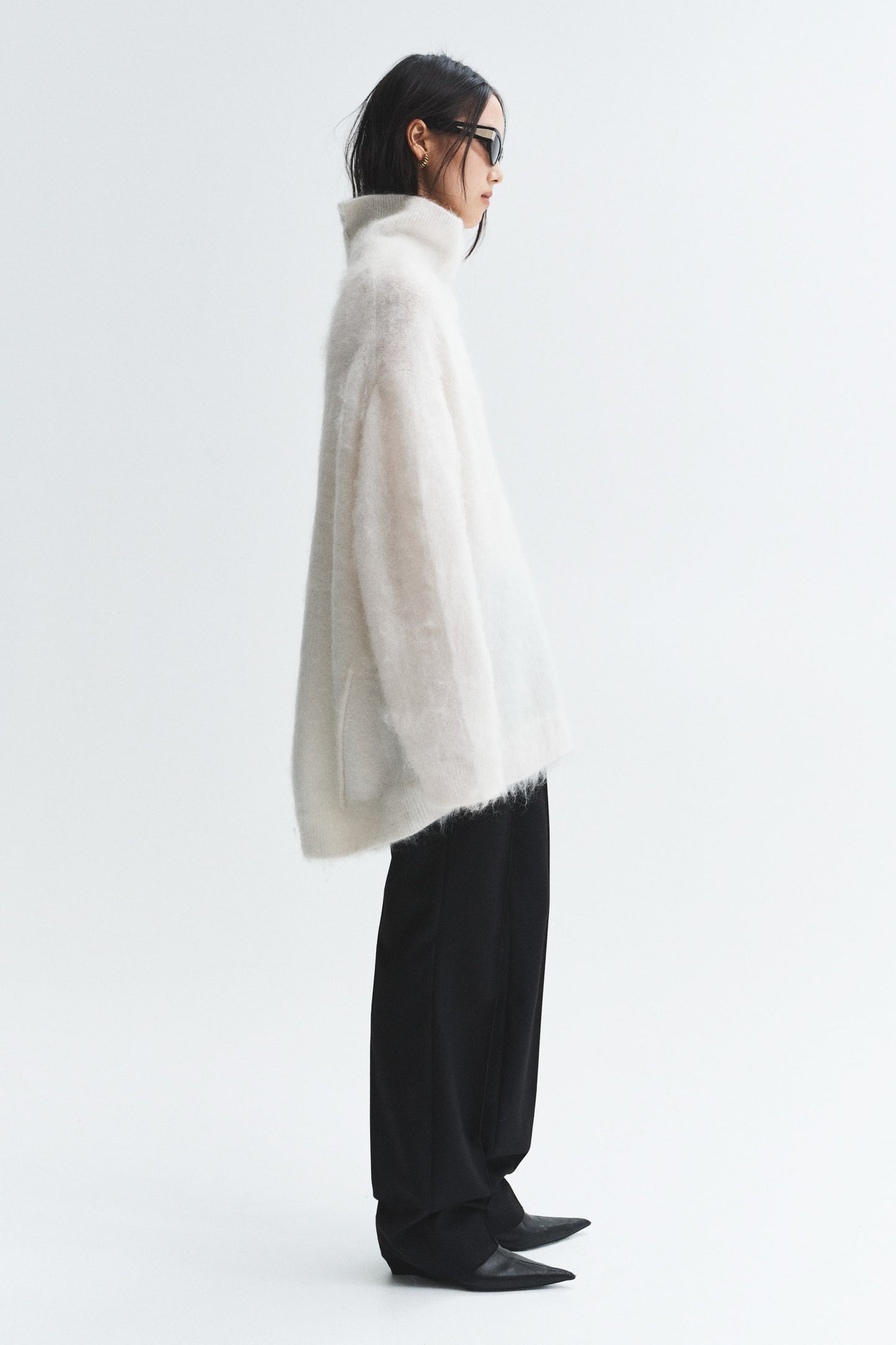 High-collar mohair-blend jumper