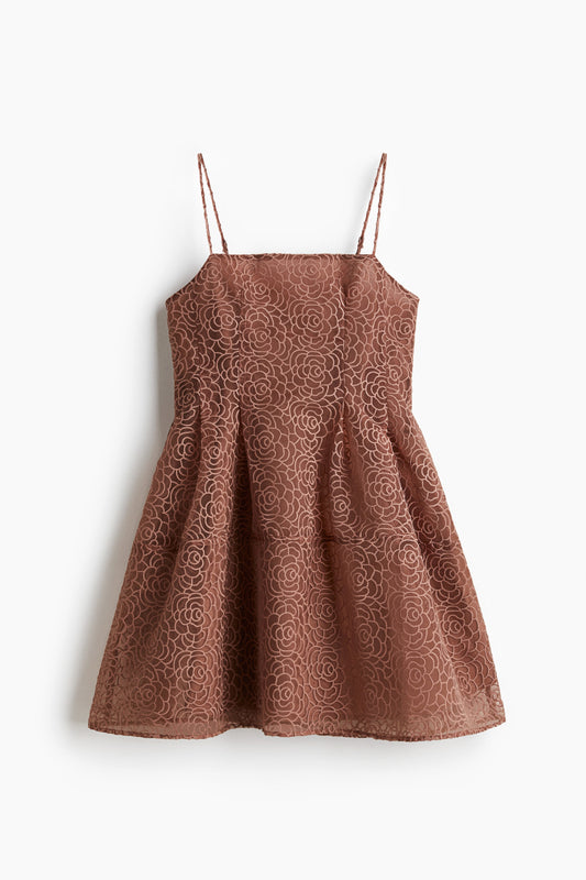 Embroidered strappy dress