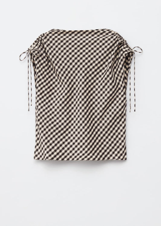 Drawstring Boatneck Top