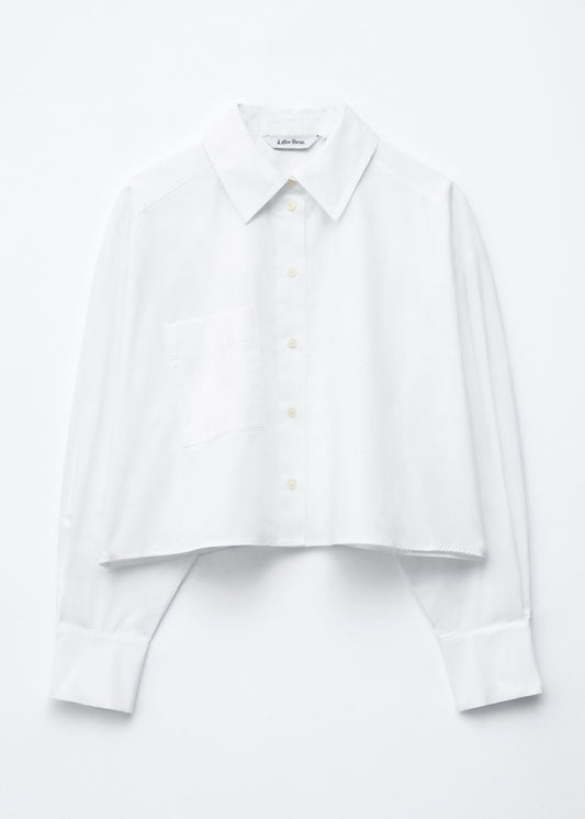 Cropped Oversized Cotton Shirt