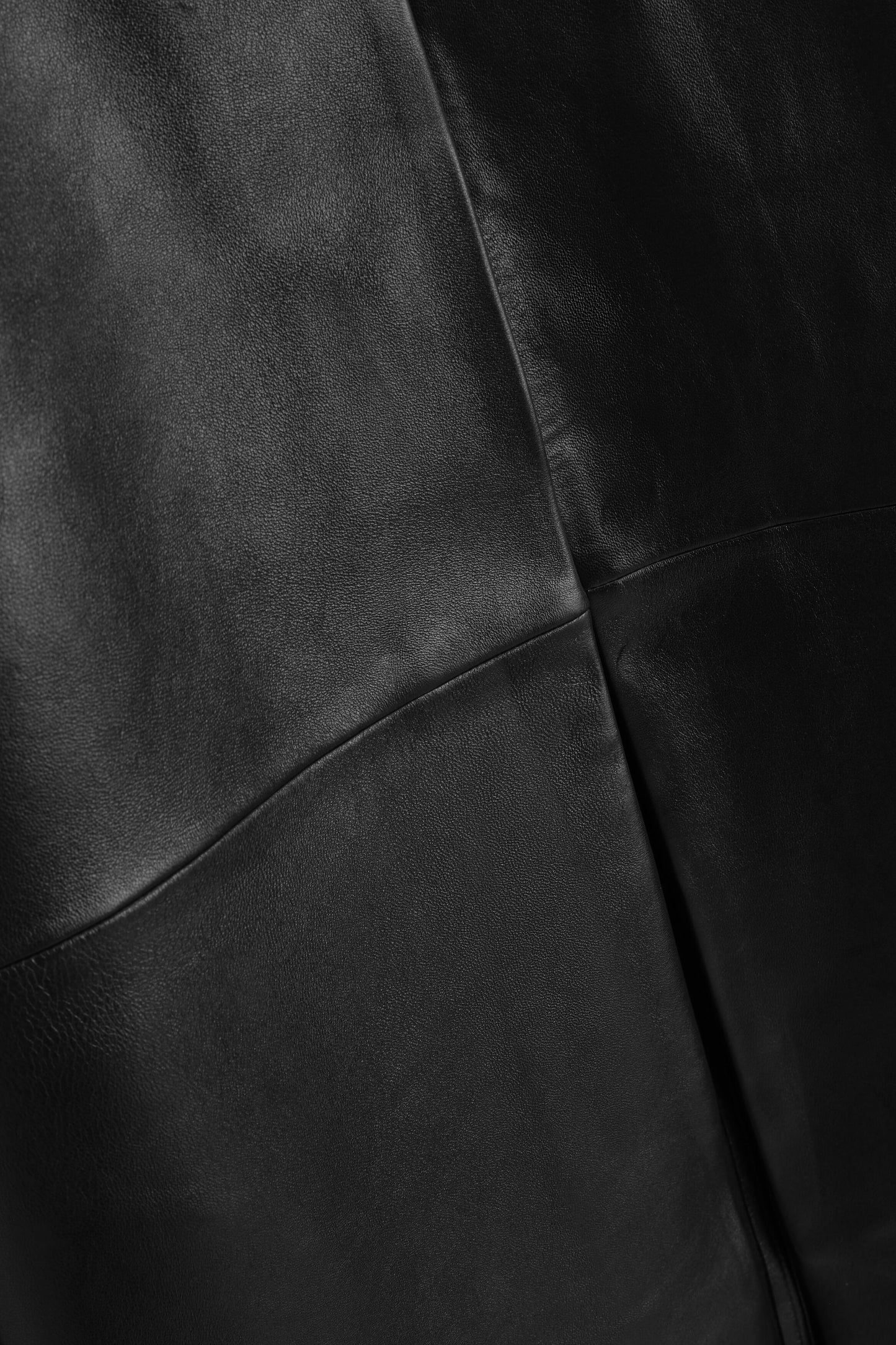 Panelled Leather Long Coat