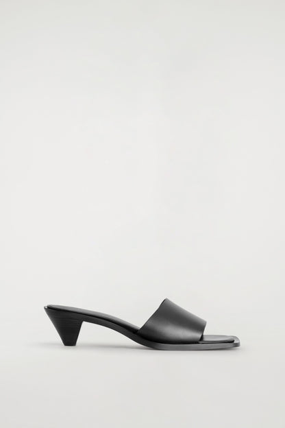 Leather Kitten-Heel Mules