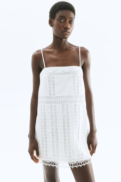 Lace-inset strappy dress