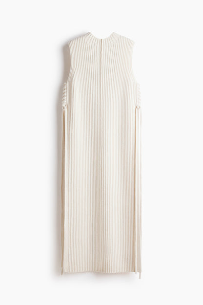 Rib-knit wool sweater vest