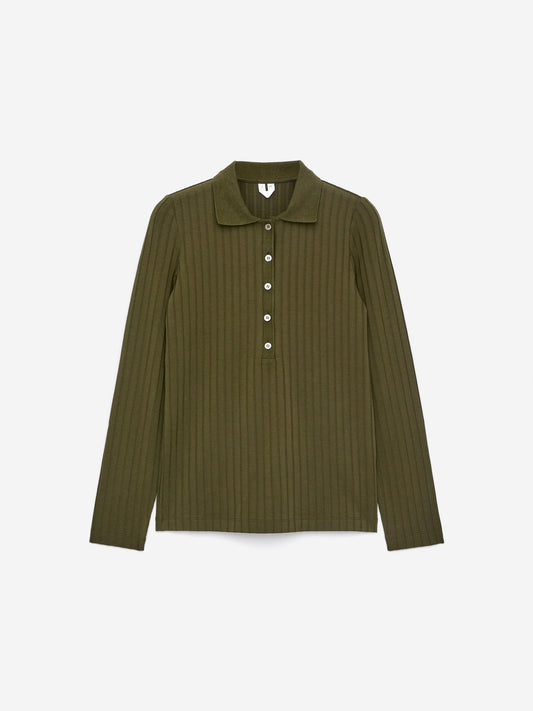 Wide-Rib Polo Shirt
