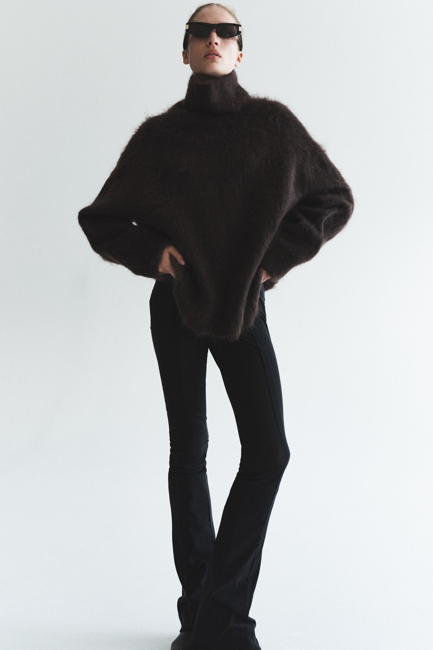 High-collar mohair-blend jumper