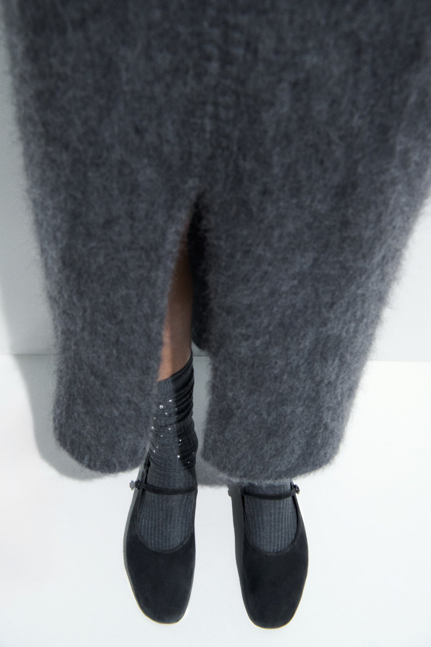 Suede Mary Jane ballet flats