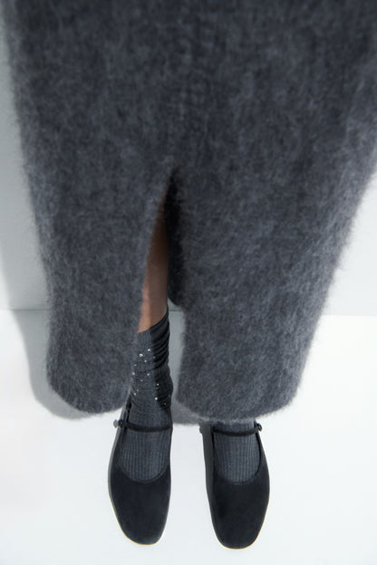 Suede Mary Jane ballet flats