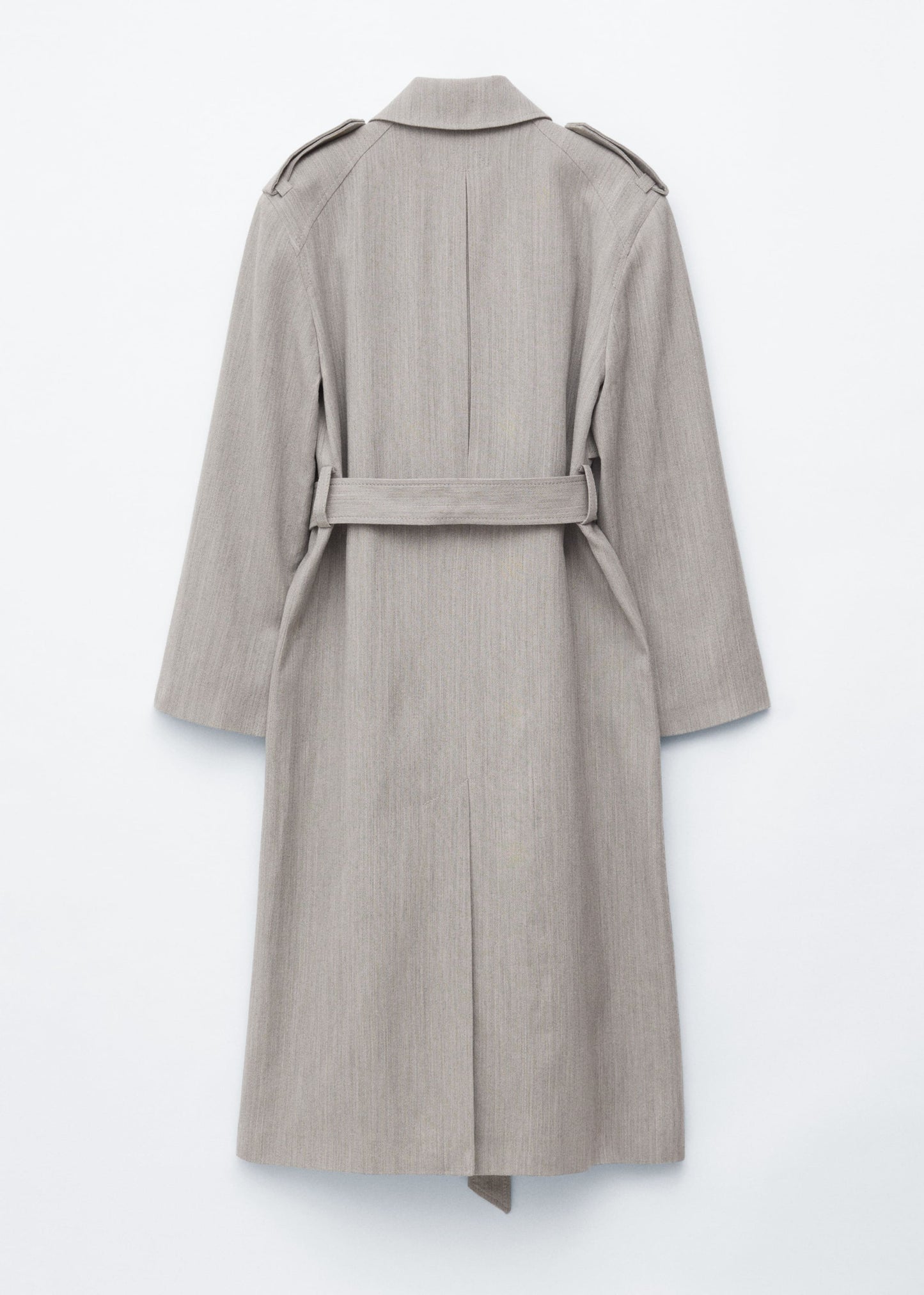Wool Tie-Belt Trench Coat
