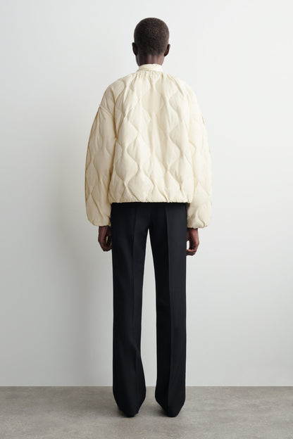 Gathered Quilted Down Jacket