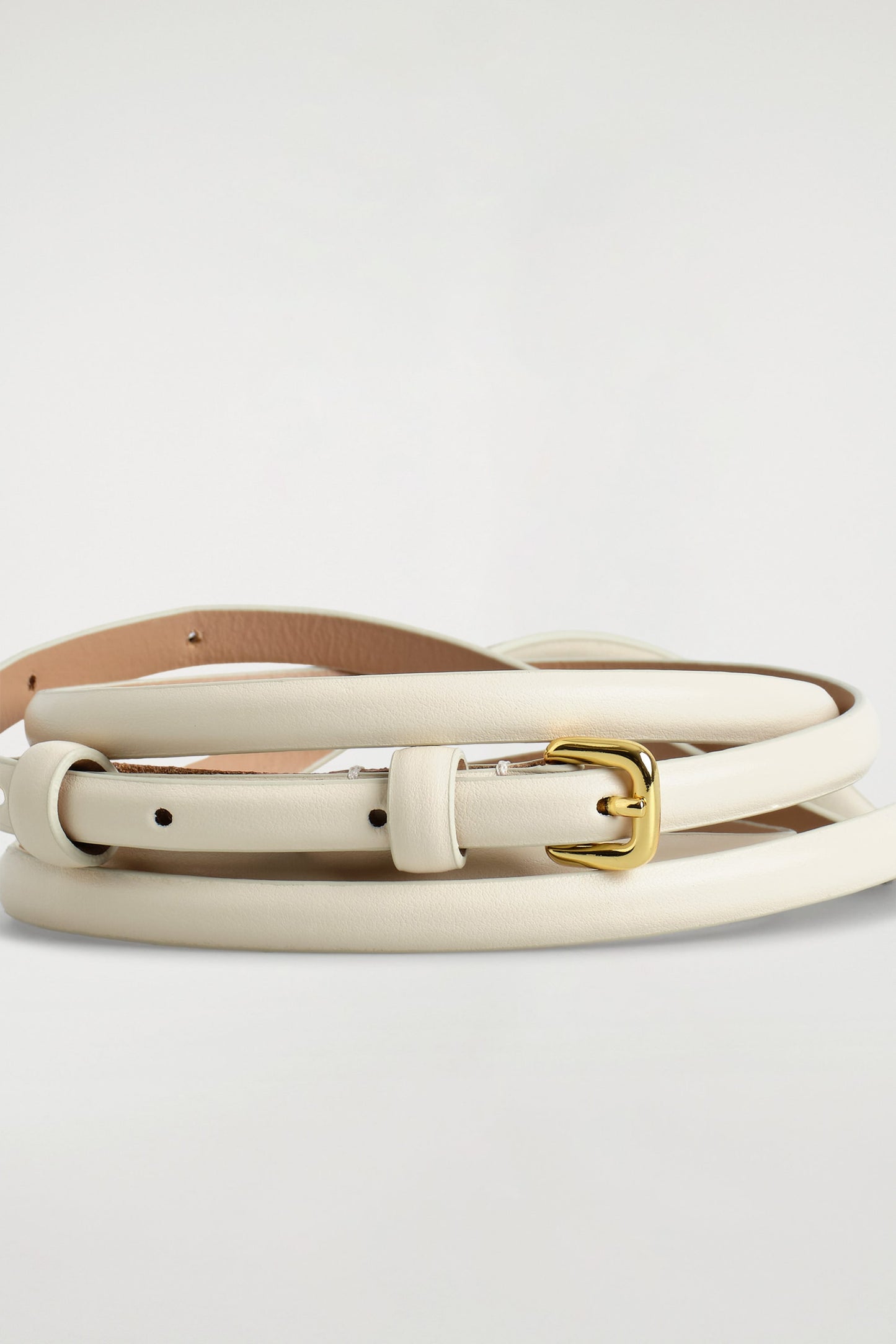 Double-Wrap Skinny Leather Belt