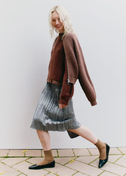 Knee-Length Crêpe Skirt