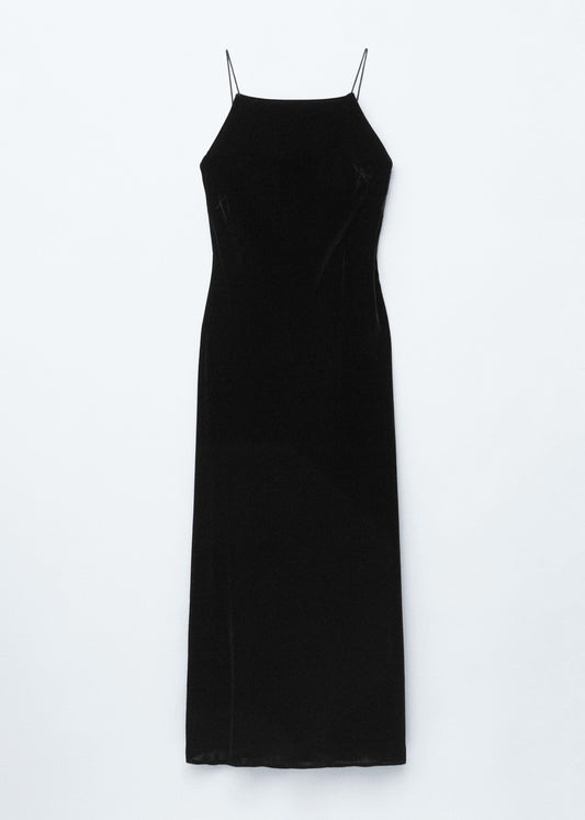 Strappy Velvet Midi Dress