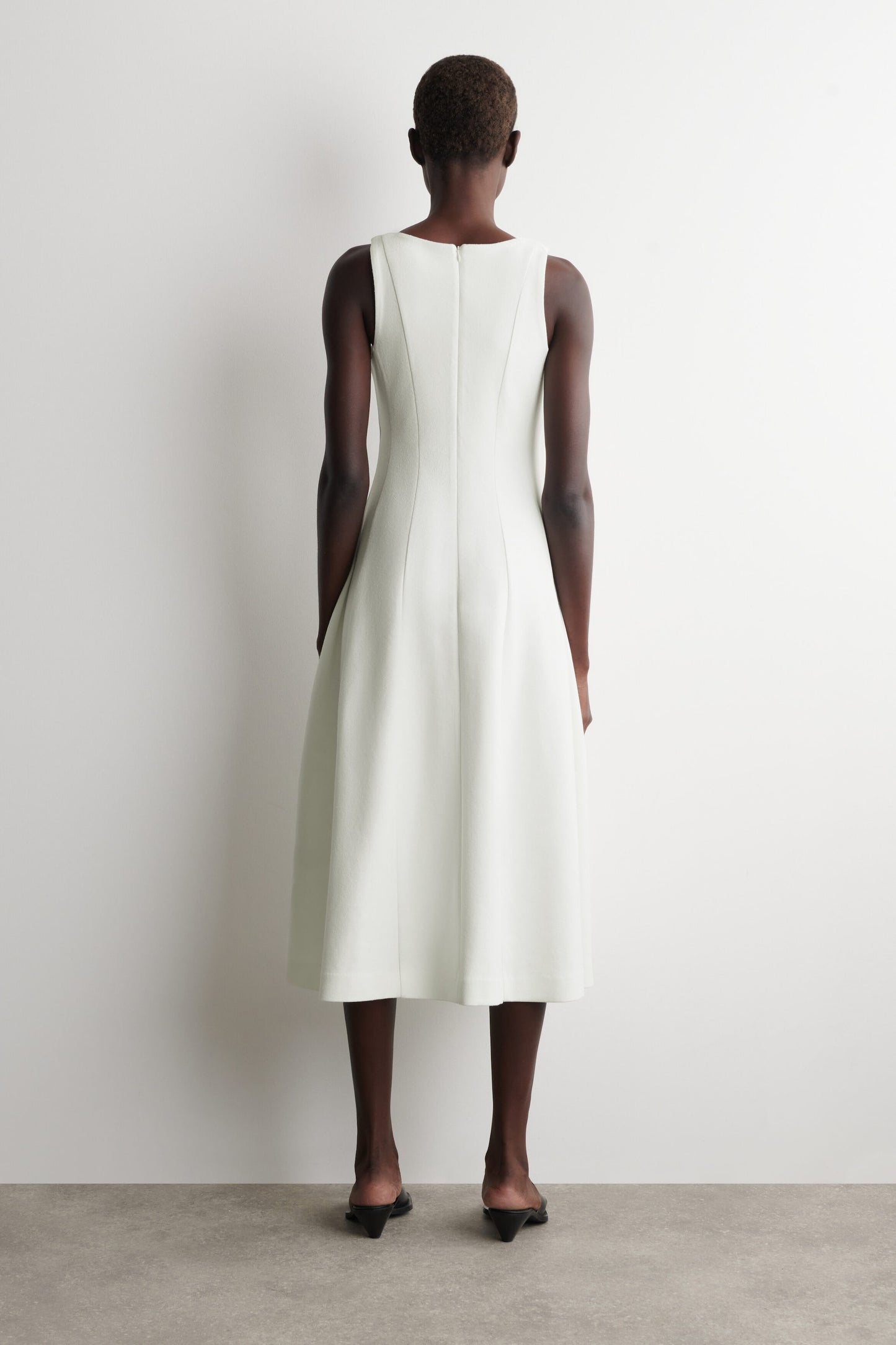 Sculpted Cotton Midi Dress