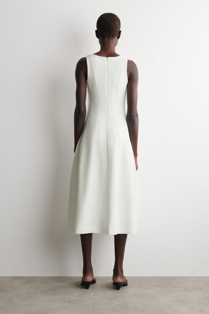 Sculpted Cotton Midi Dress