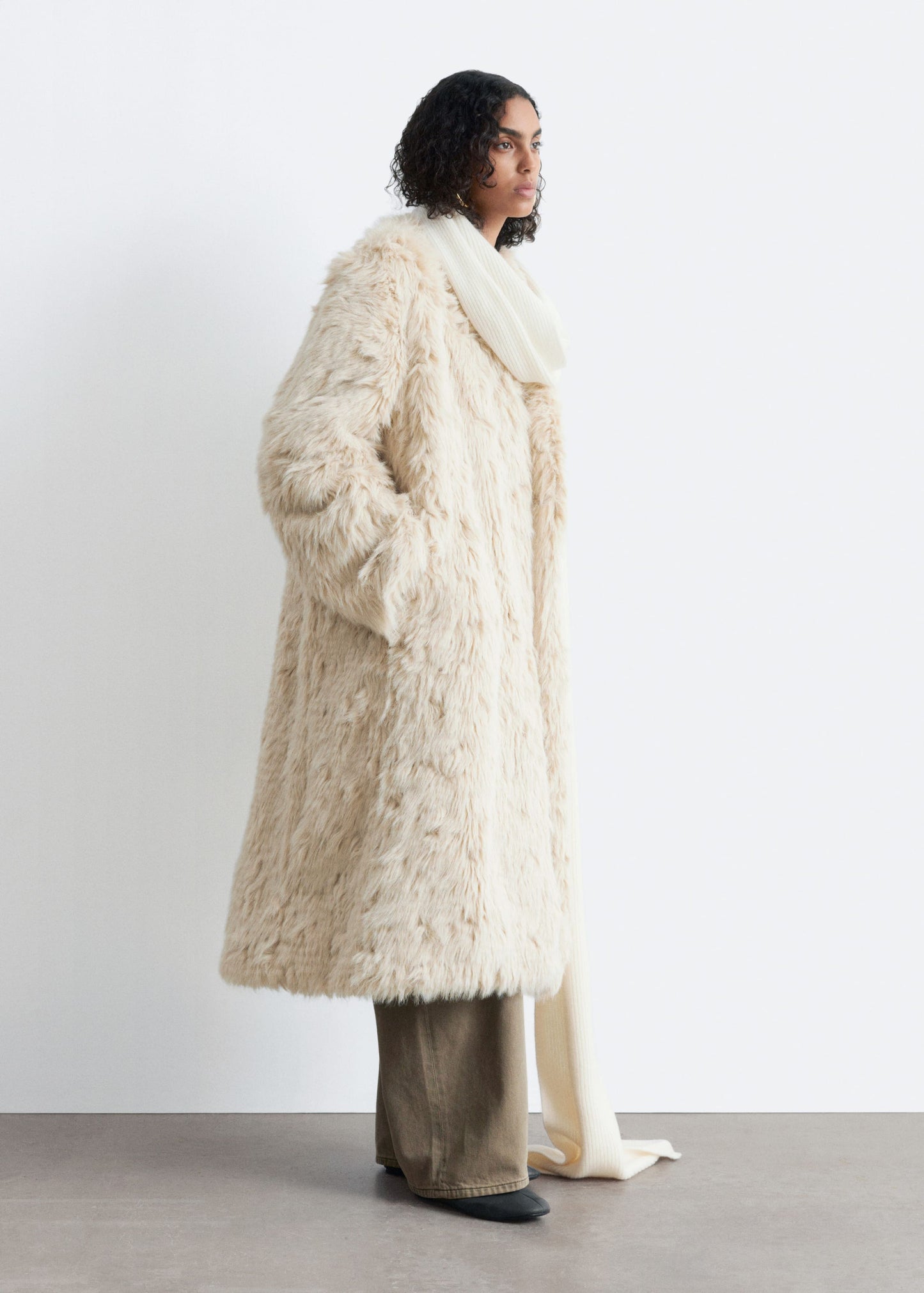 Faux Fur Midi Coat