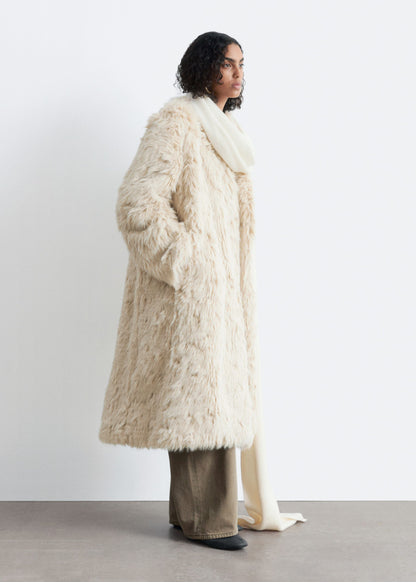 Faux Fur Midi Coat