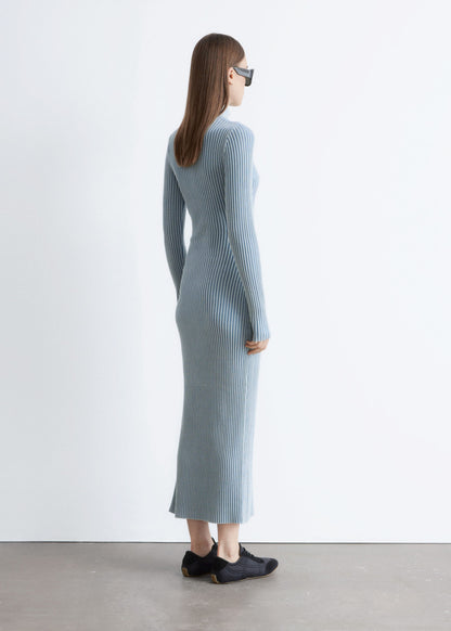 Ribbed Zip-Up Maxi Dress