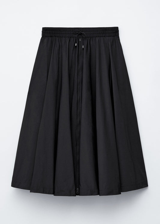 Drawstring A-line Midi Skirt