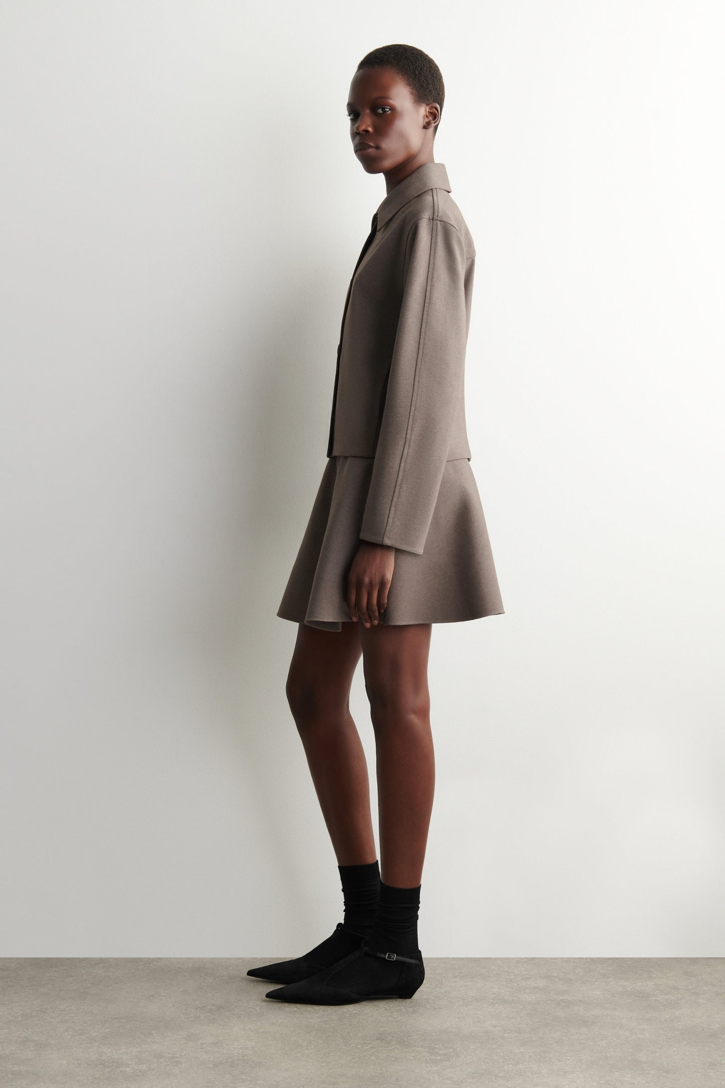 Flared Jersey Mini Skirt