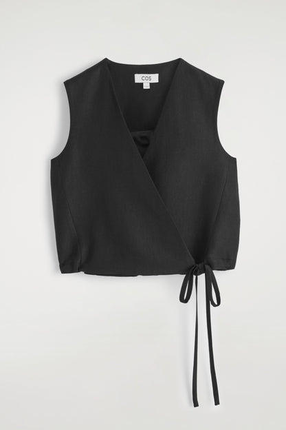 Tie-Detail Wrap Waistcoat