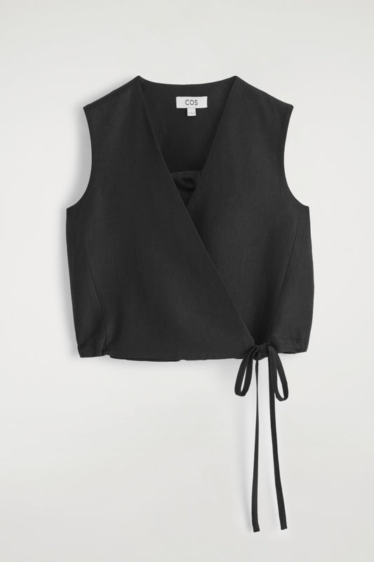 Tie-Detail Wrap Waistcoat