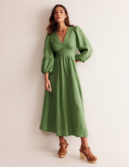 Statement Linen Maxi Dress