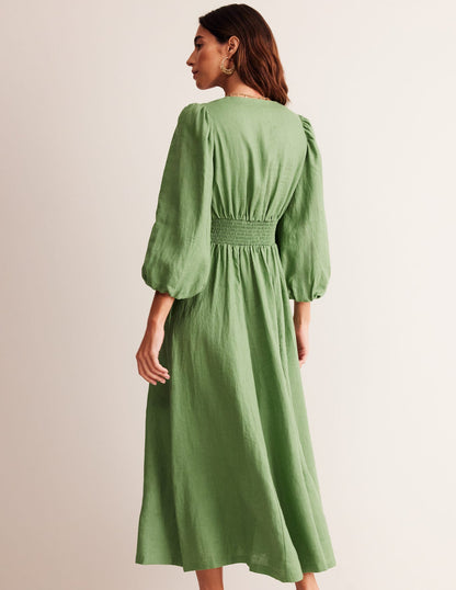 Statement Linen Maxi Dress