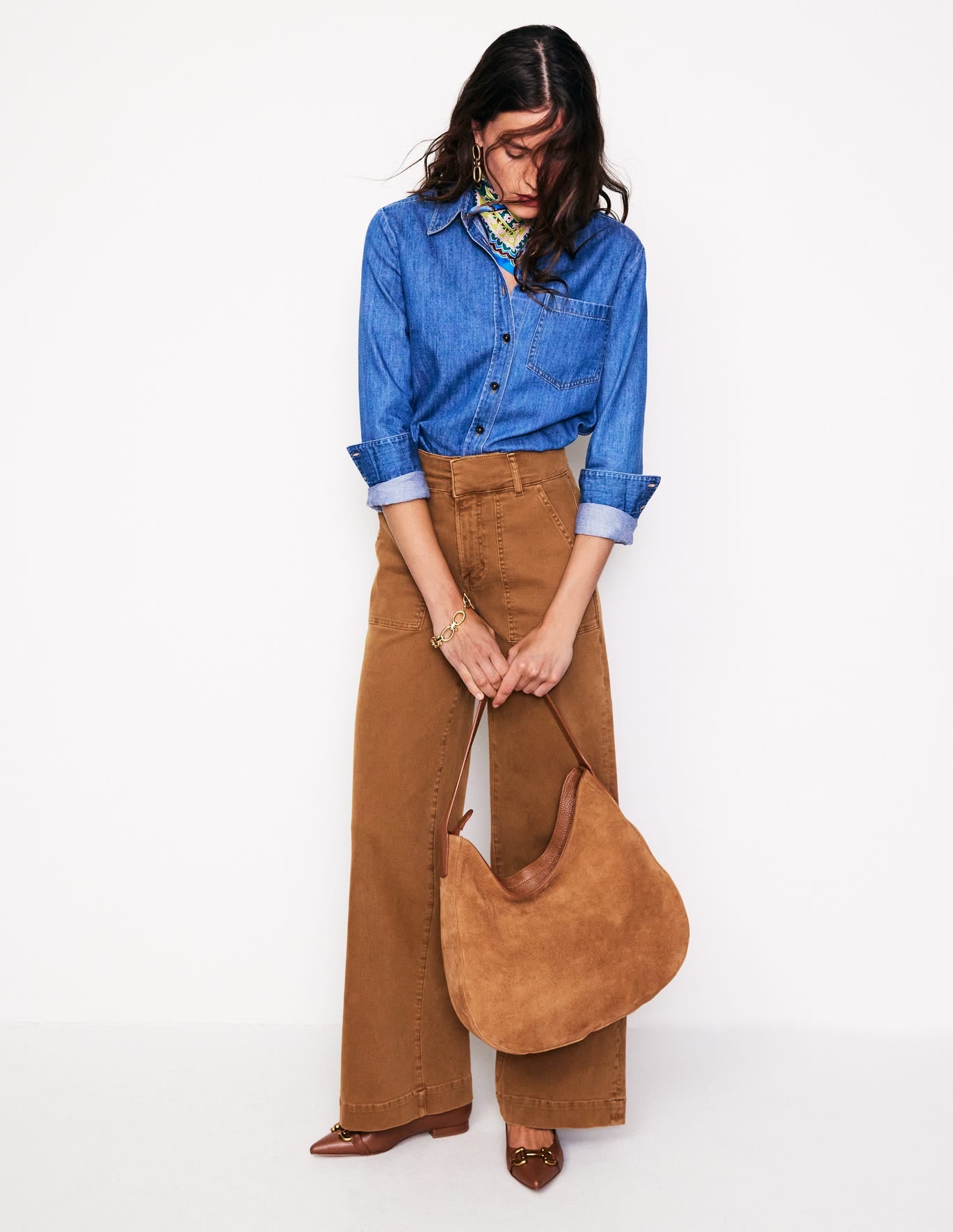 Wide Leg Cargo Trousers