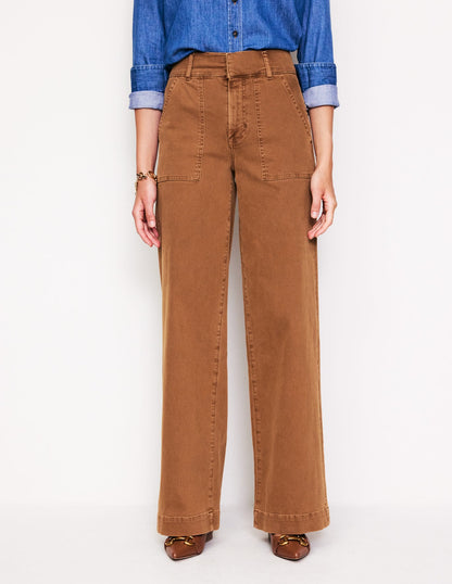 Wide Leg Cargo Trousers