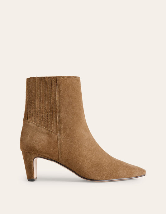 Back Panel Heeled Ankle Boots