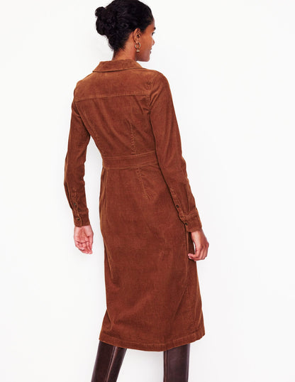 Flora Cord Midi Shirt Dress