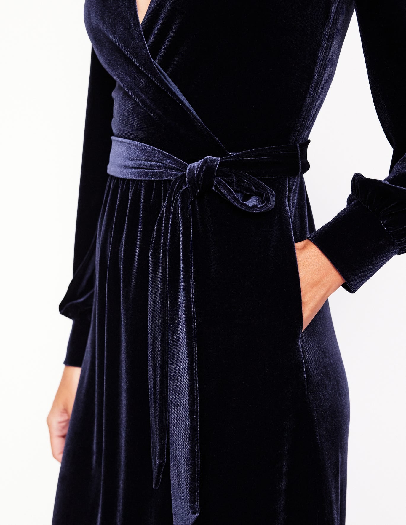 Ophelia Velvet Midi Wrap Dress