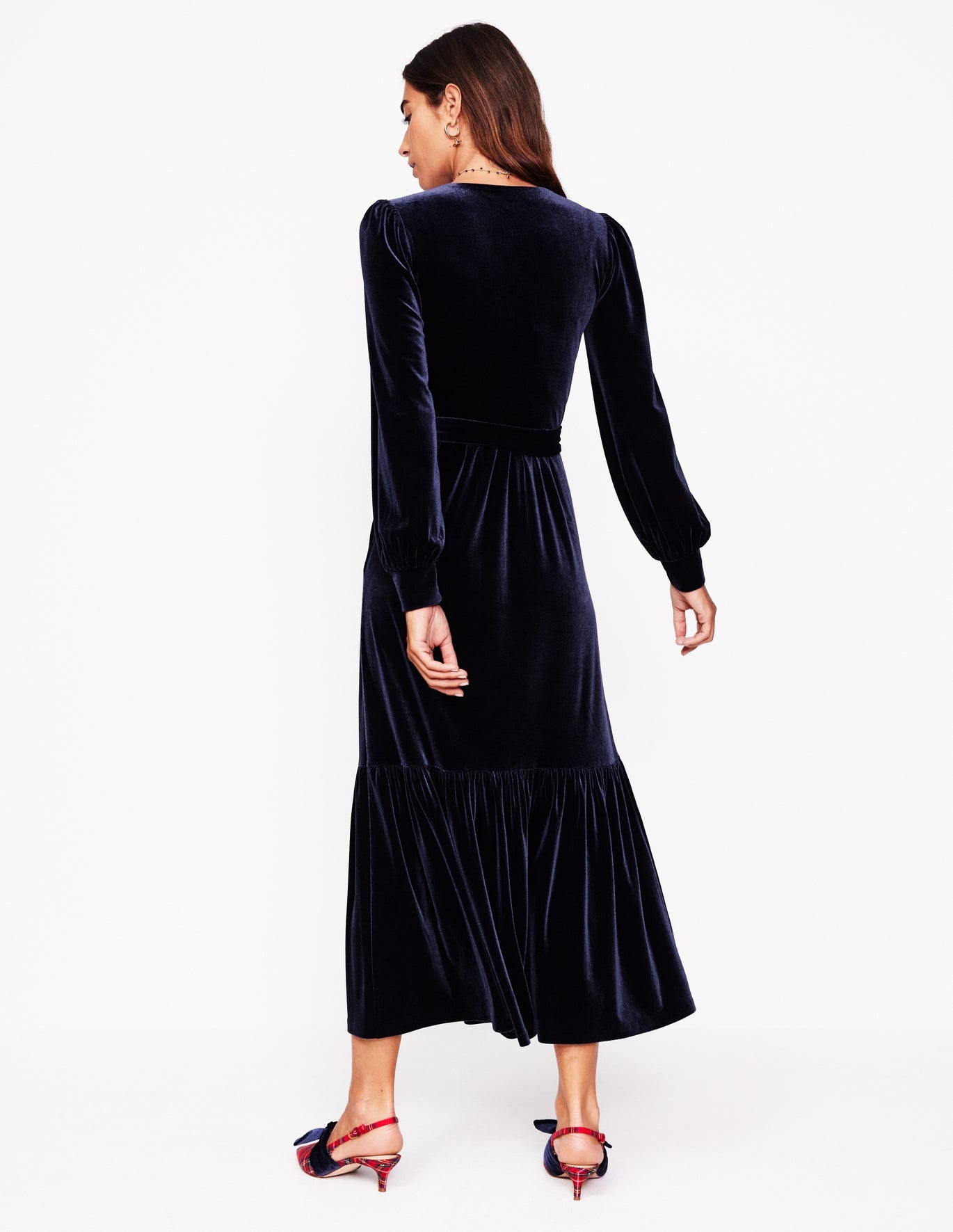 Ophelia Velvet Midi Wrap Dress