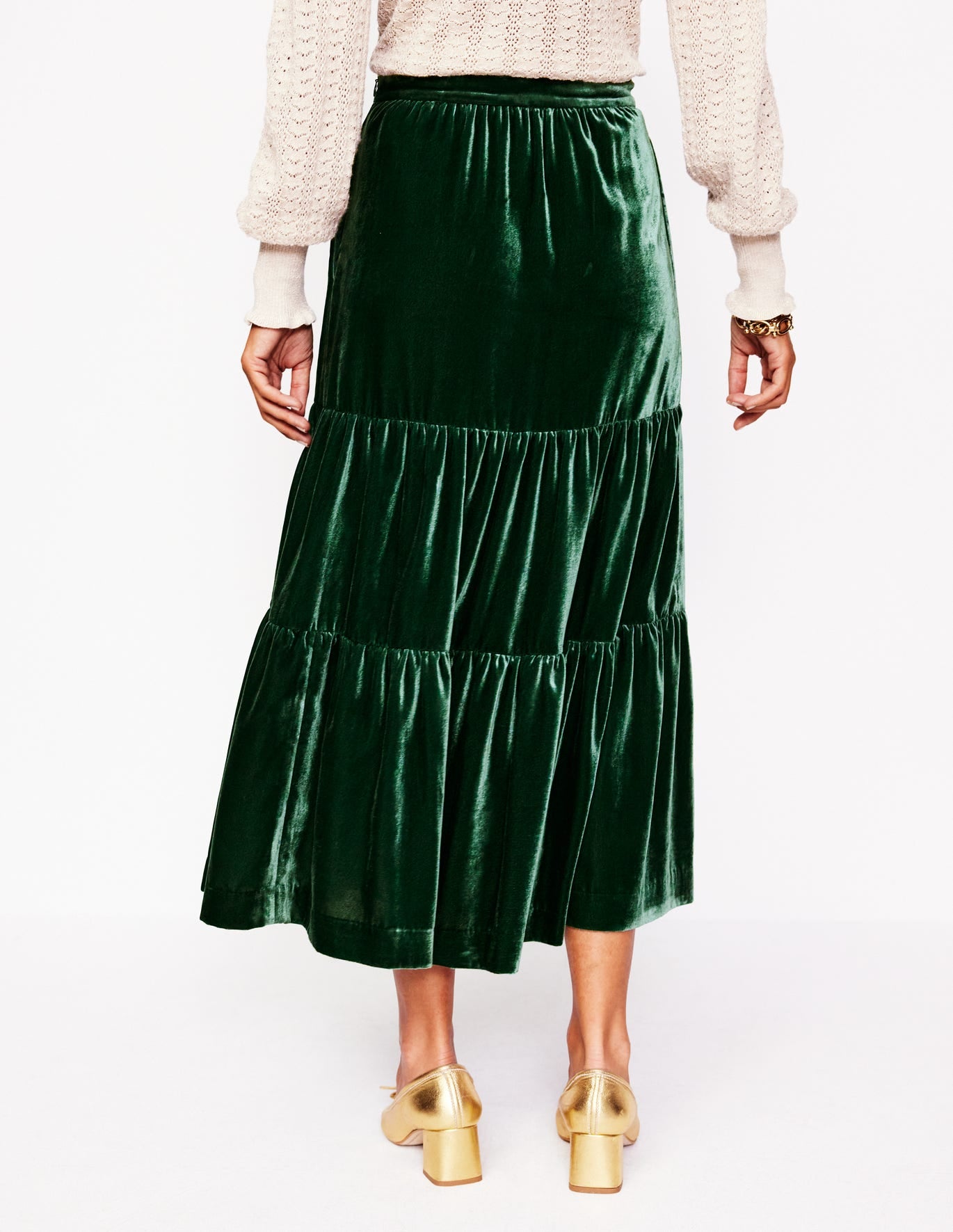 Viv Velvet Tiered Maxi Skirt