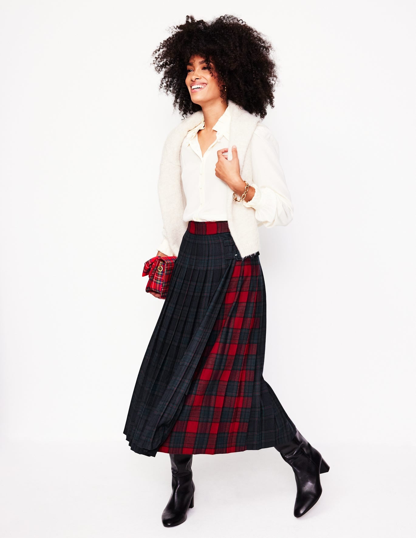 Josephine Kilt Midi Skirt