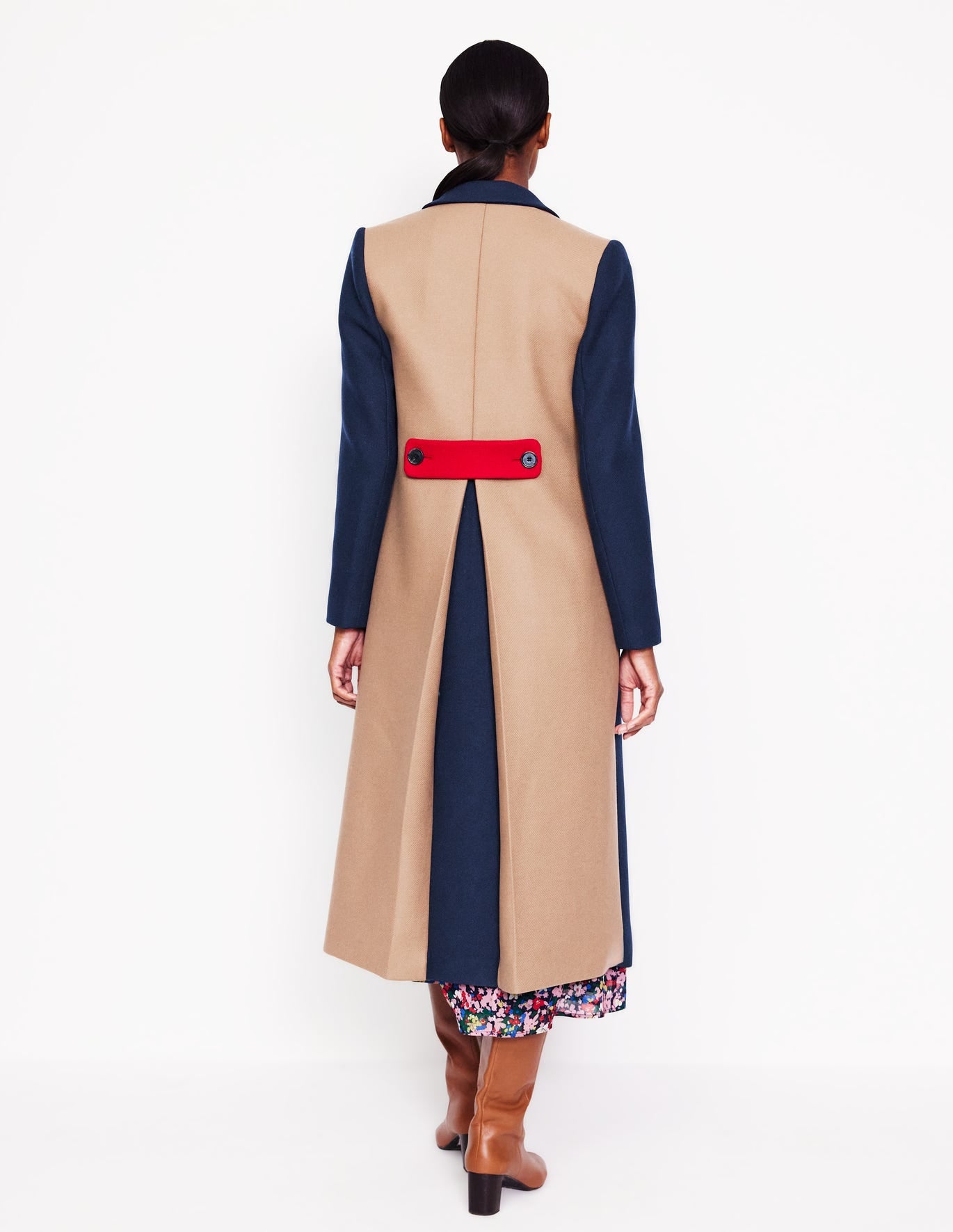 Colourblock Midi Coat