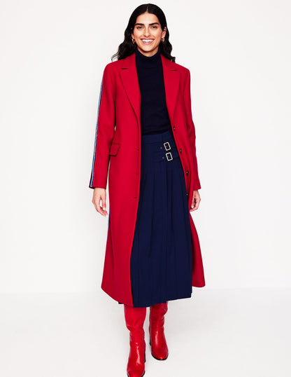 Side Stripe Midi Coat