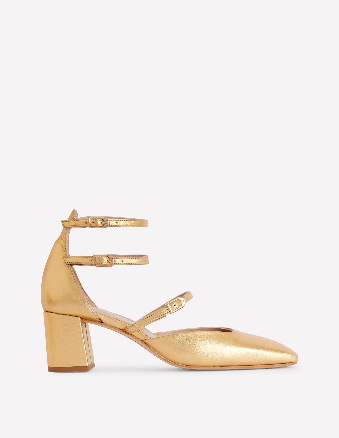 Multi Strap Block Heel Pump