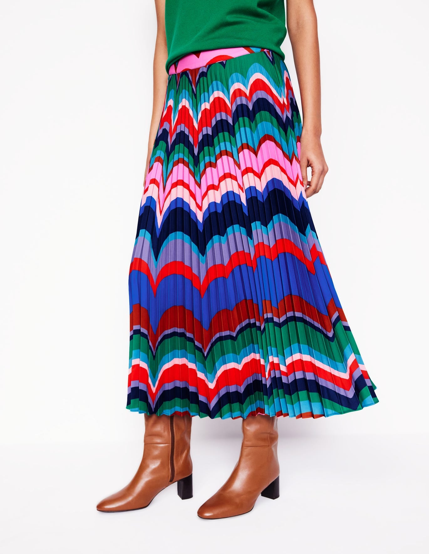 Pleated Maxi Skirt