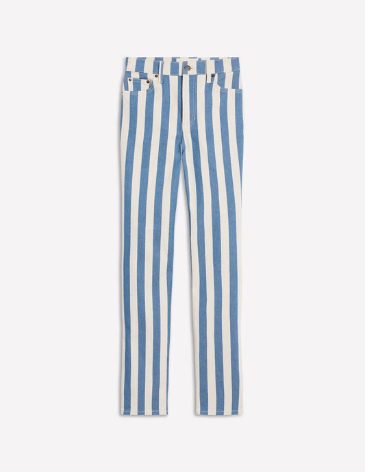 High Rise Stripe Jeans