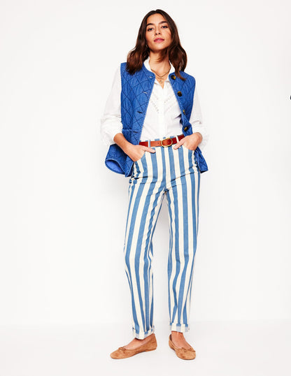 High Rise Stripe Jeans