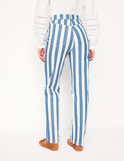 High Rise Stripe Jeans