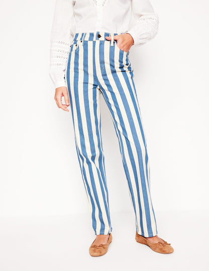 High Rise Stripe Jeans