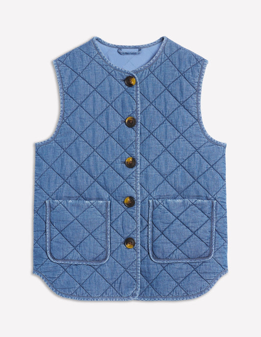 Denim Quilted Gilet